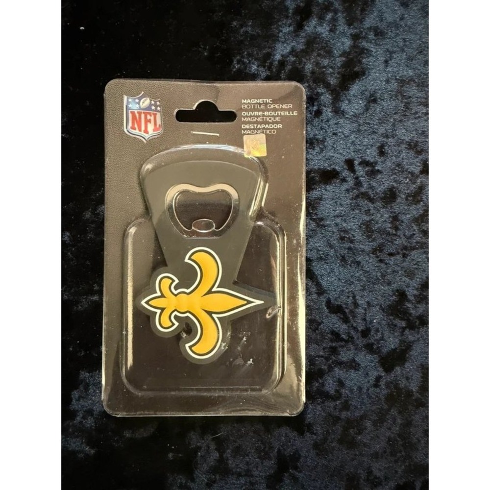 New Orleans Saints PVC Magnetic Bottle Opener NFL Fleur De Lis New Sealed